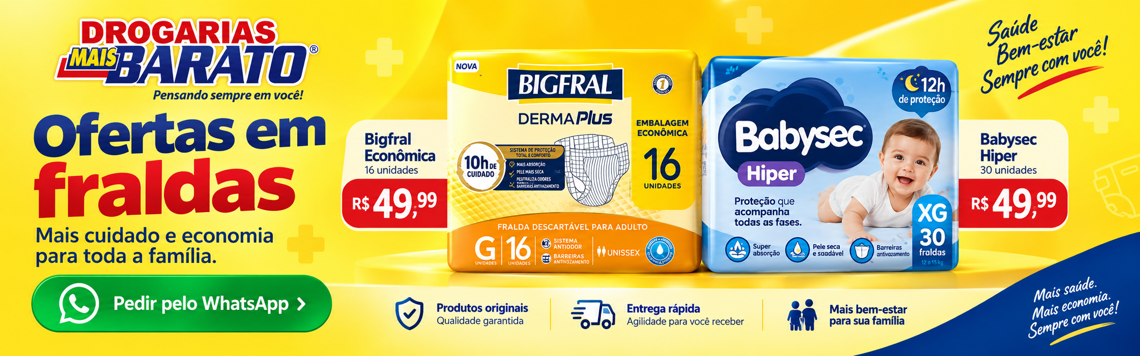 Ofertas de fraldas Bigfral e Babysec